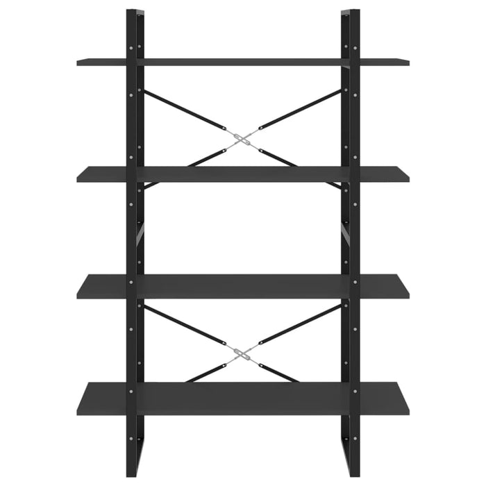4-tier Book Cabinet Grey 100x30x140 Cm Chipboard Nblaik