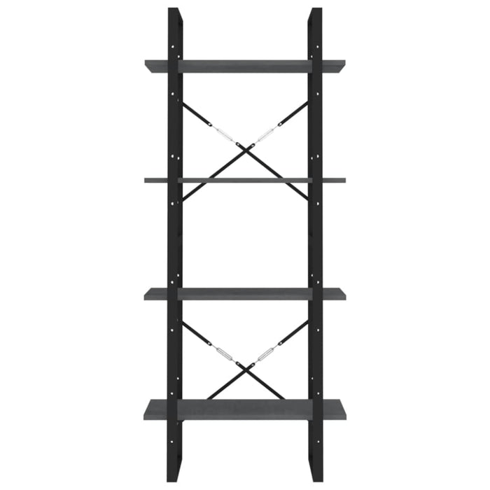 4-tier Book Cabinet Grey 60x30x140 Cm Solid Pine Wood Nblaaa