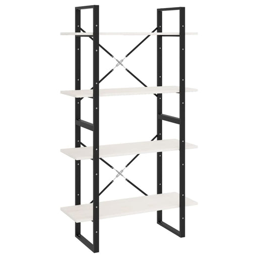 4-tier Book Cabinet White 80x30x140 Cm Solid Pine Wood