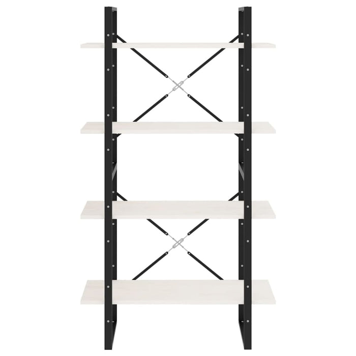 4-tier Book Cabinet White 80x30x140 Cm Solid Pine Wood