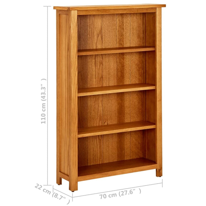 4-tier Bookcase Solid Oak Wood Ttoitp