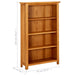 4-tier Bookcase Solid Oak Wood Ttoitp