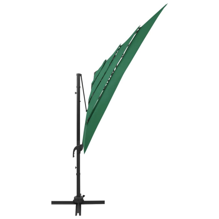 4-tier Parasol with Aluminium Pole Green 250x250 Cm Totnxo