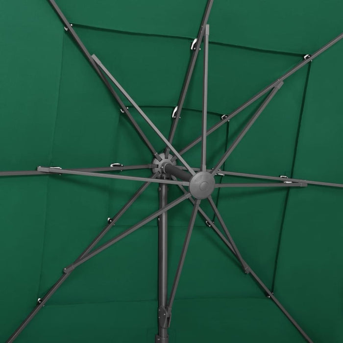 4-tier Parasol with Aluminium Pole Green 250x250 Cm Totnxo