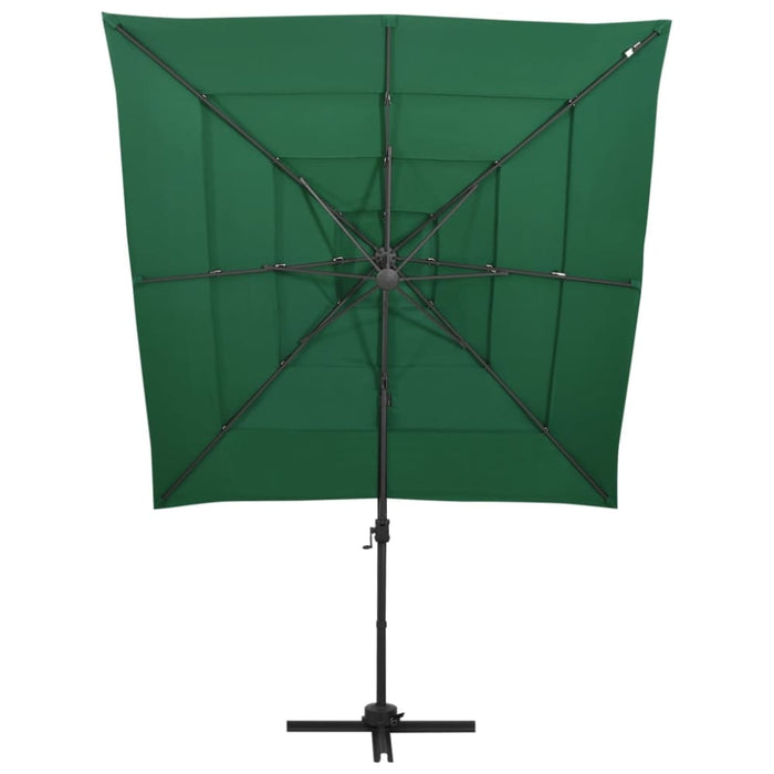 4-tier Parasol with Aluminium Pole Green 250x250 Cm Totnxo