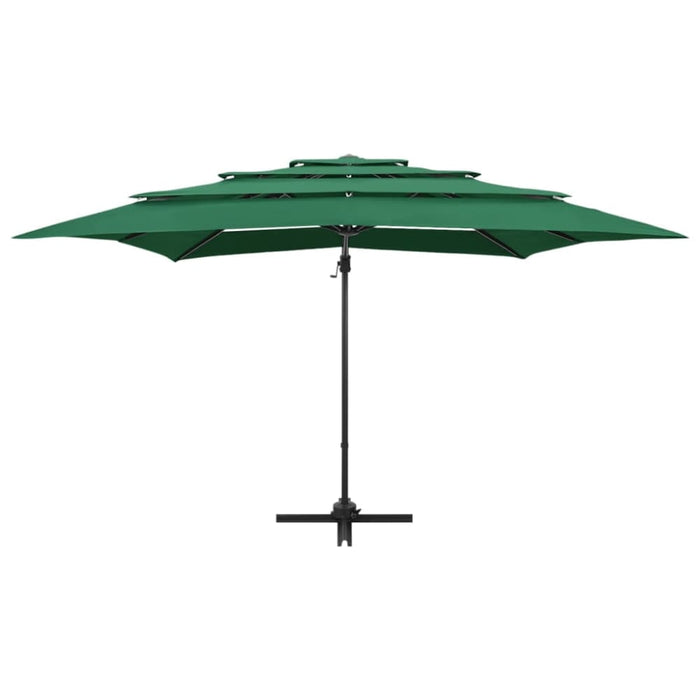 4-tier Parasol with Aluminium Pole Green 250x250 Cm Totnxo