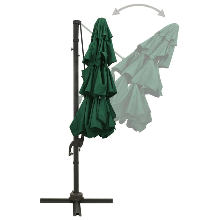 4-tier Parasol with Aluminium Pole Green 3x3 m Totnxk