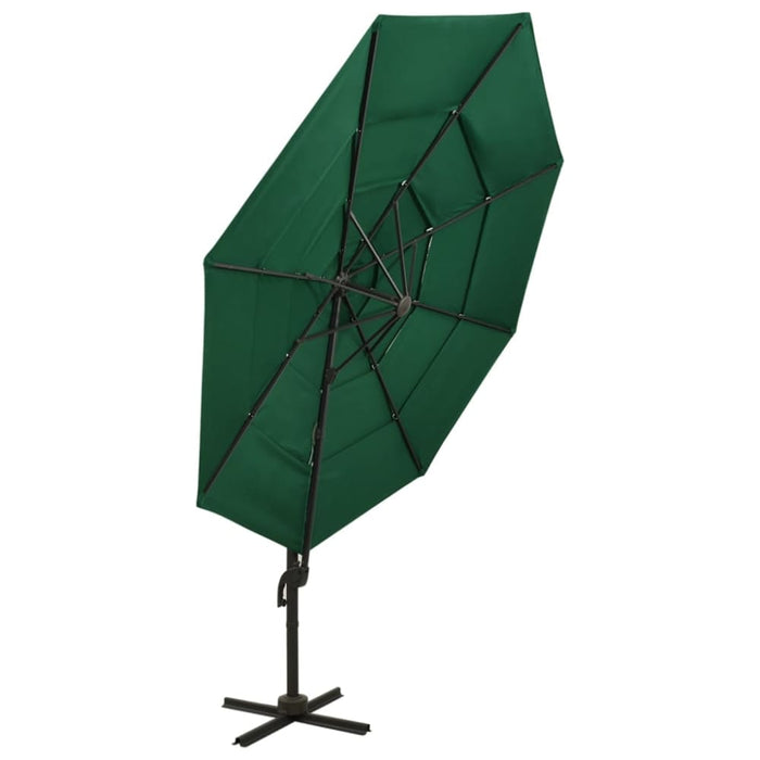 4-tier Parasol with Aluminium Pole Green 3x3 m Totnxk