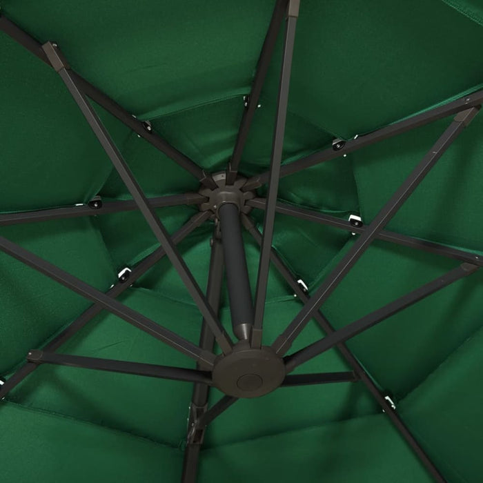 4-tier Parasol with Aluminium Pole Green 3x3 m Totnxk
