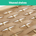 4 Tier Shoe Rack 12 Pairs Storage Weaved Shelves Solid Wood