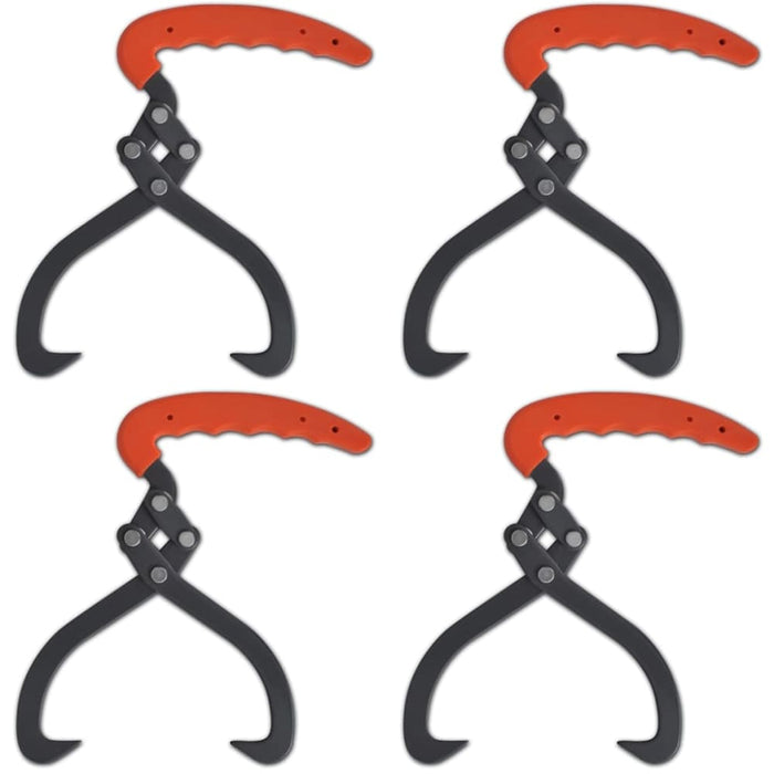4 Pcs Log Tongs With Pvc Handle Oaoxlk