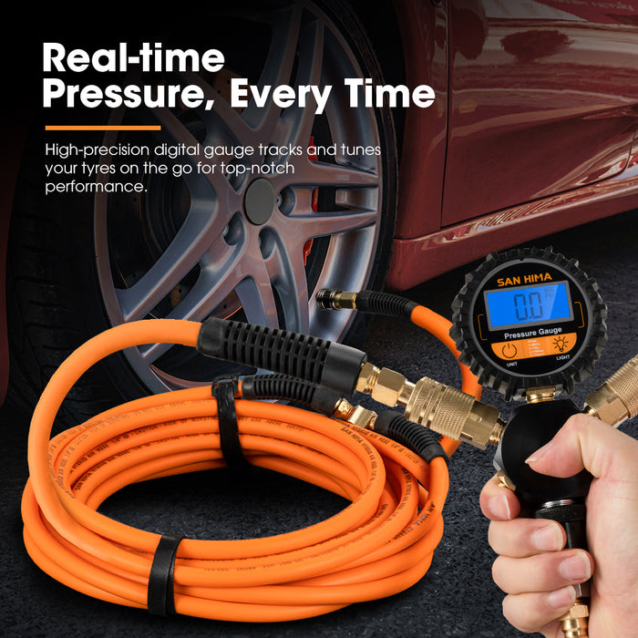 4-Way Digital Tyre Inflator 250 Psi Car Air Compressor Tire Gauge Hose