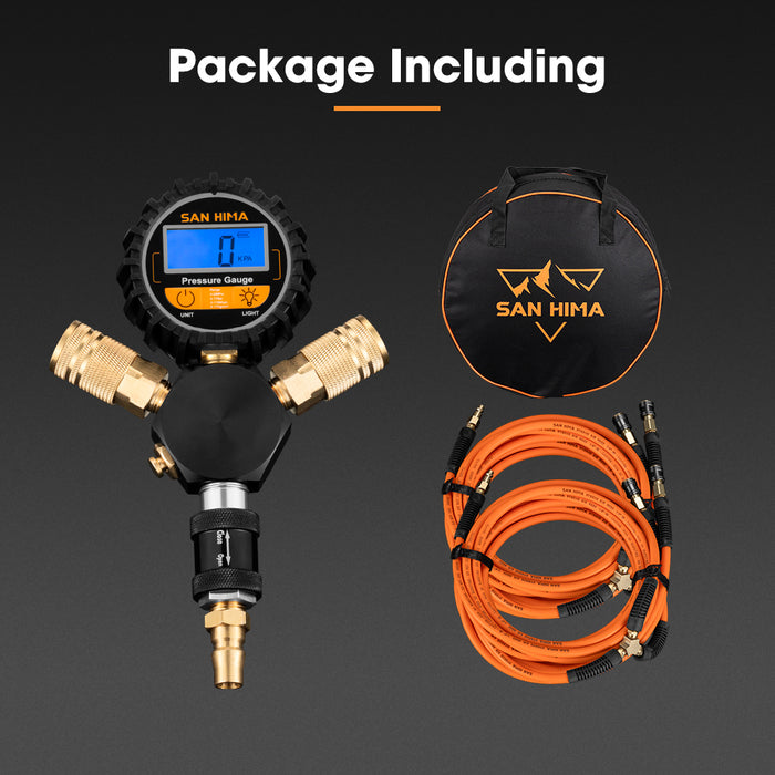 4-Way Digital Tyre Inflator 250 Psi Car Air Compressor Tire Gauge Hose