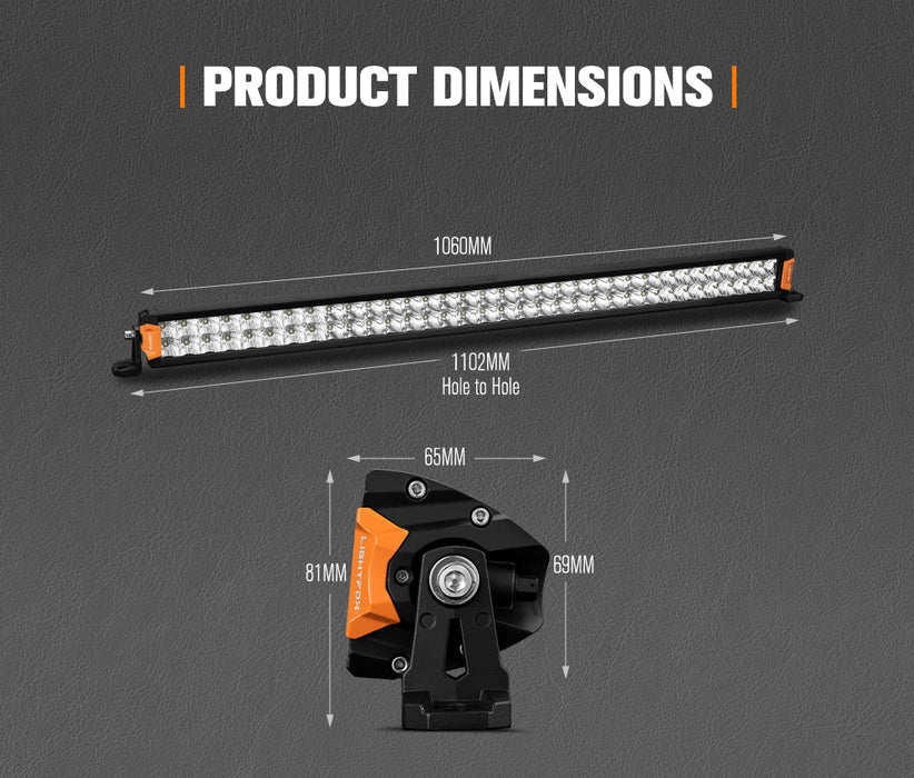 40 Inch Osram Led Light Bar Dual Rows Combo Beam Driving Lamp
