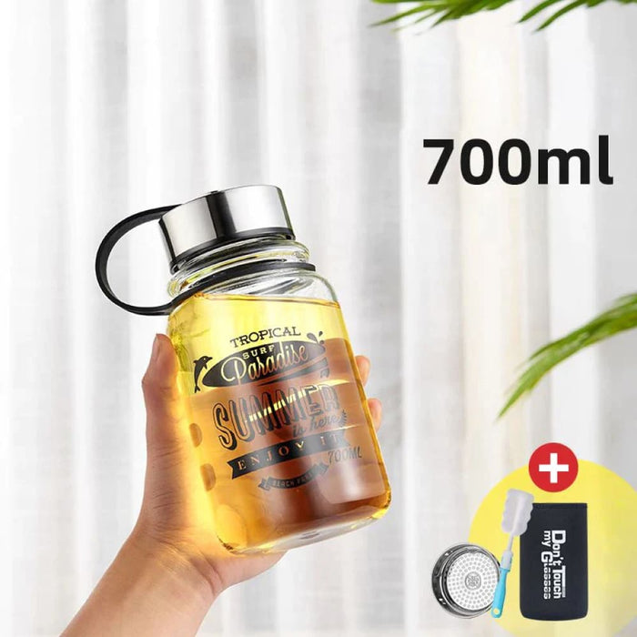 400/2000ml Glass Cup with Lid for Coffee