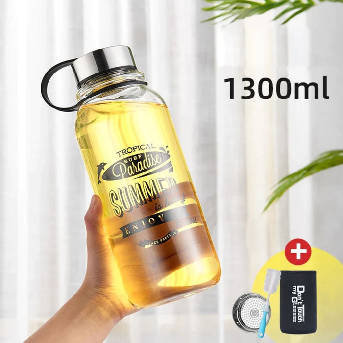 400/2000ml Glass Cup with Lid for Coffee