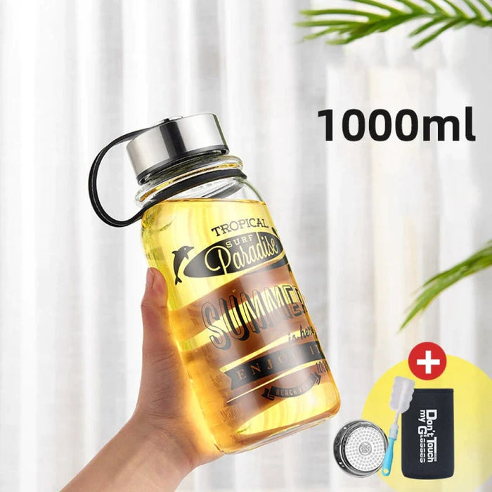 400/2000ml Glass Cup with Lid for Coffee