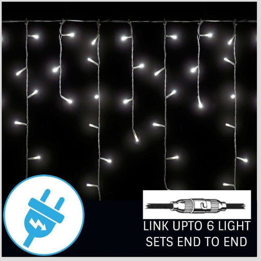 400 Led Icicle Lights | White | 5.5m Lit Length