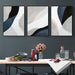40cmx60cm Abstract Navy Blue 3 Sets Black Frame Canvas Wall