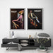 40cmx60cm Bally Man & Woman 2 Sets Black Frame Canvas Wall