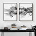 40cmx60cm Stylish Abstract Black 2 Sets Frame Canvas Wall