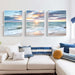 40cmx60cm Sunrise By The Ocean 3 Sets White Frame Canvas