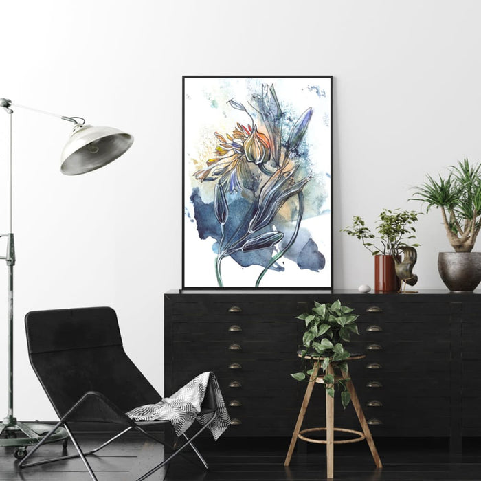 40cmx60cm Watercolor Style Abstract Flower 3 Sets Black