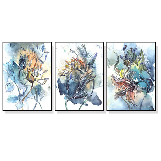 40cmx60cm Watercolor Style Abstract Flower 3 Sets Black
