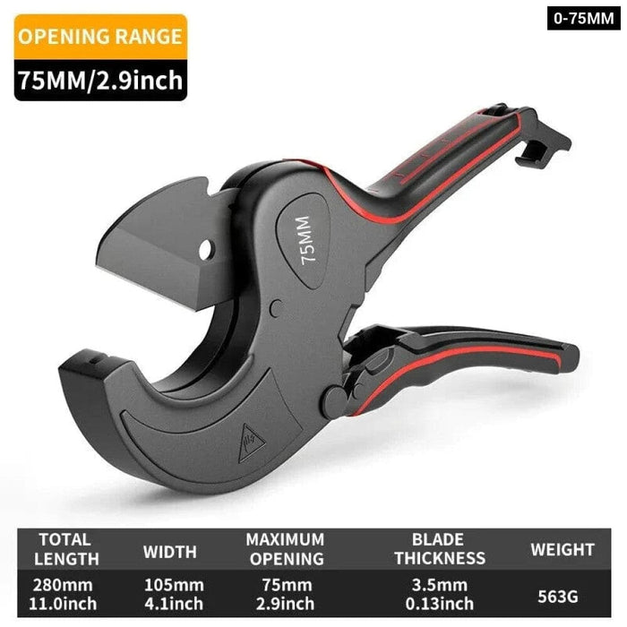 42 75mm Pipe Cutter Aluminum Ratchet Scissors for Pvc Pu Pp
