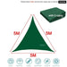 420d Triangle Shade Sail Green Waterproof Polyester Awning