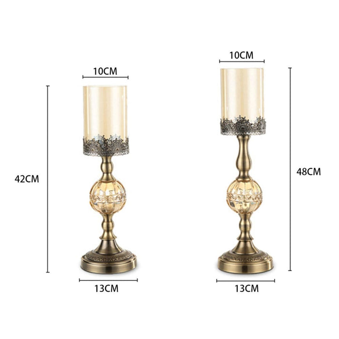 42cm 48cm Glass Candle Holder Stand Metal
