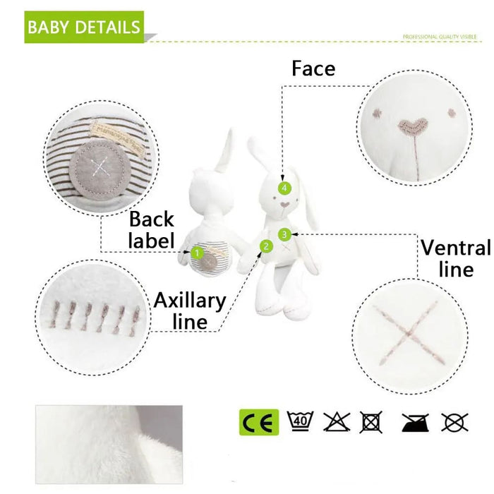 42cm Cute Cartoon Rabbit Doll Soft Plush Toy for Kids Bunny