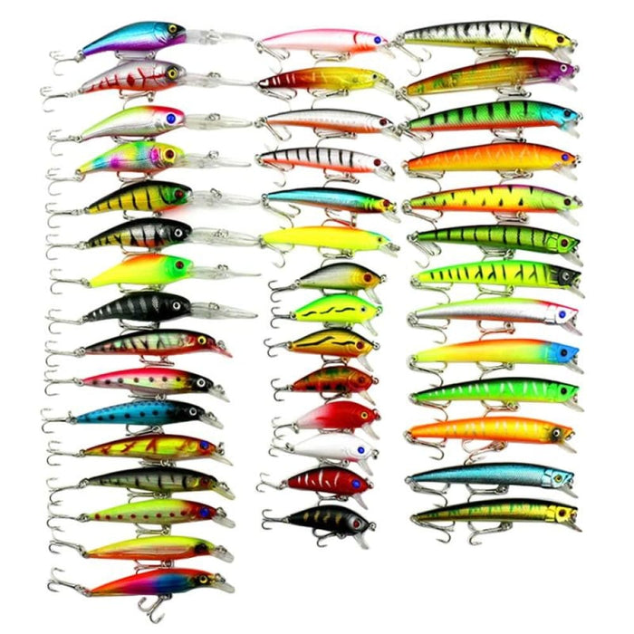 43 Piece Fly Fishing Lure Set 6 Models Hard Bait Wobbler