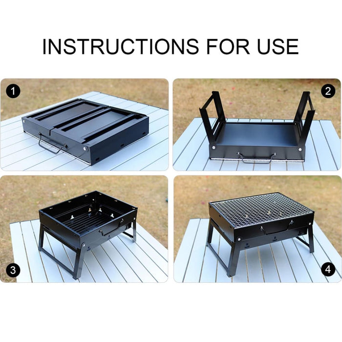 43cm Portable Folding Thick Box-type Charcoal Grill For