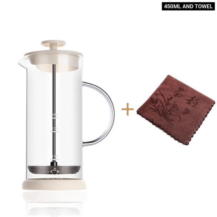 450ml Transparent Glass Milk Frother For Coffee