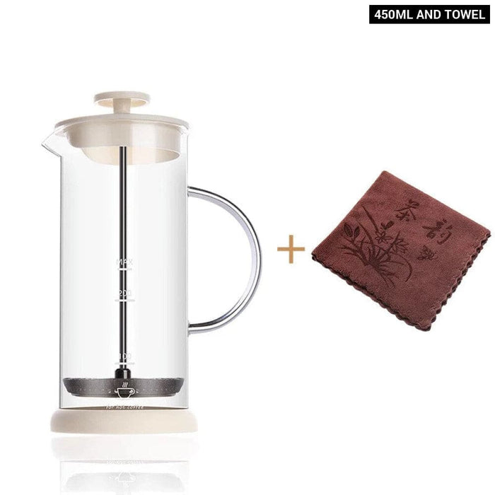 450ml Transparent Glass Milk Frother for Coffee