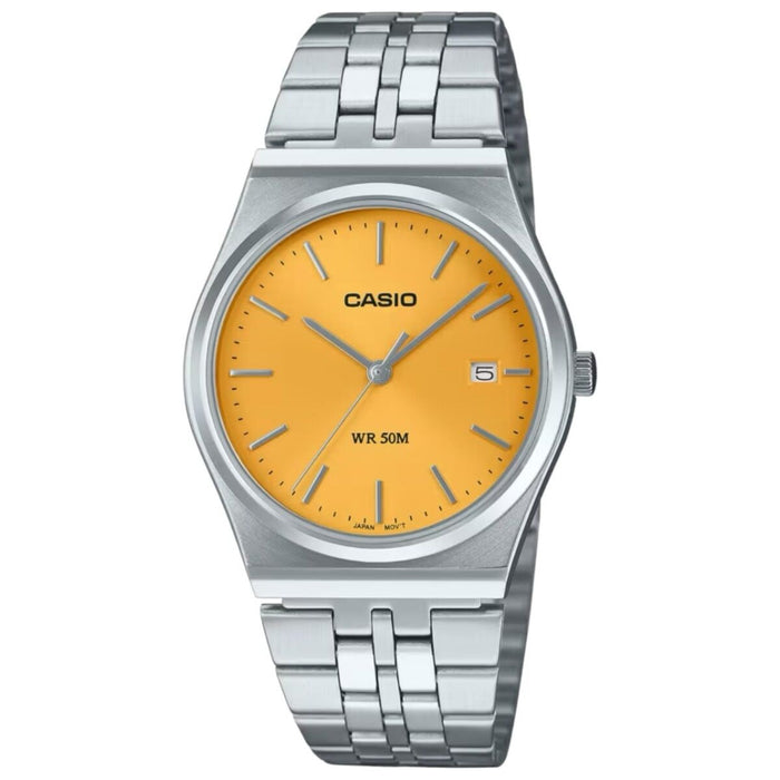 Mens Watch By Casio Yellow Silver 35 Mm