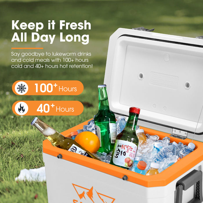 45L Cooler Ice Box Portable Trolley For Camping Picnic Heat Retention