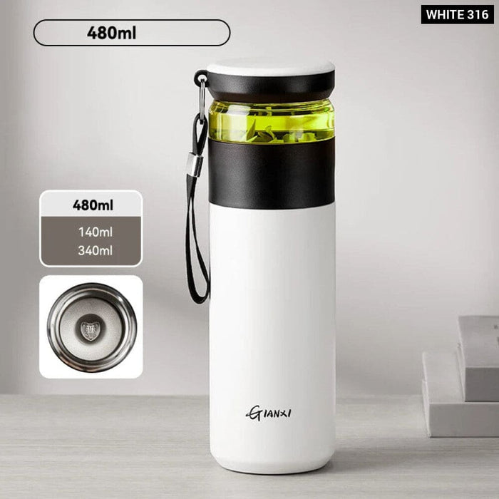 480ml Stainless Steel Coffee Cup with Lid and Ceramic Liner