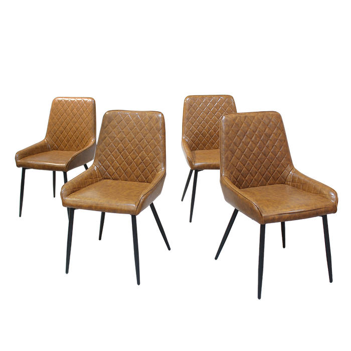 Dining Chairs X 8 Padded Seat Pu Faux Leather