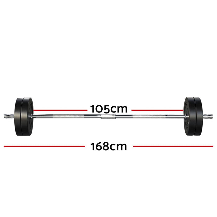 48kg Barbell Weight Set Plates Bar Bench Press Fitness