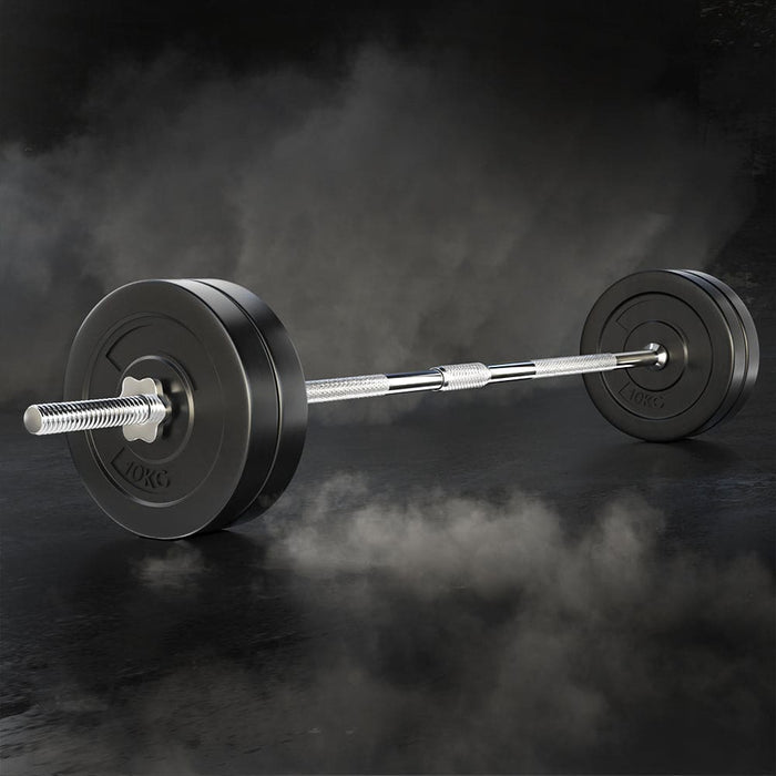 48kg Barbell Weight Set Plates Bar Bench Press Fitness