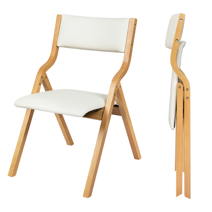 8X Dining Chairs Foldable Pu Beige