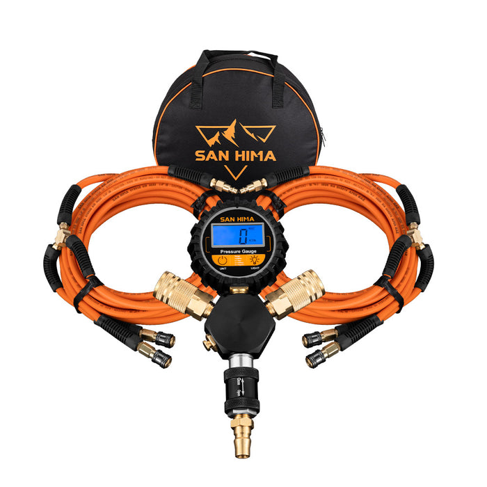 4-Way Digital Tyre Inflator 250 Psi Car Air Compressor Tire Gauge Hose