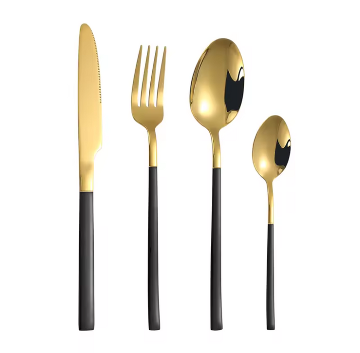 4 / 6 / 16 / 24 Piece Gold Stainless Steel Cutlery Set For Family Hotel Restaurant