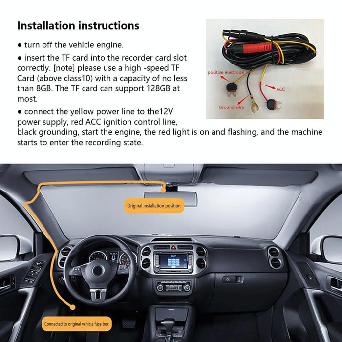 4k Dual Camera Hd Night Vision Wifi Car Dash Cam Driving