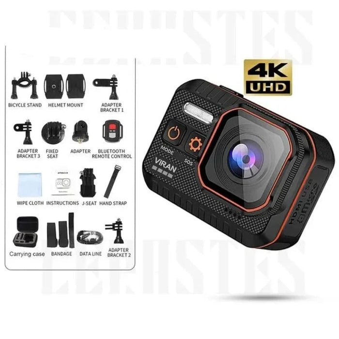 4k60fps Action Cam With Remote And Waterproof