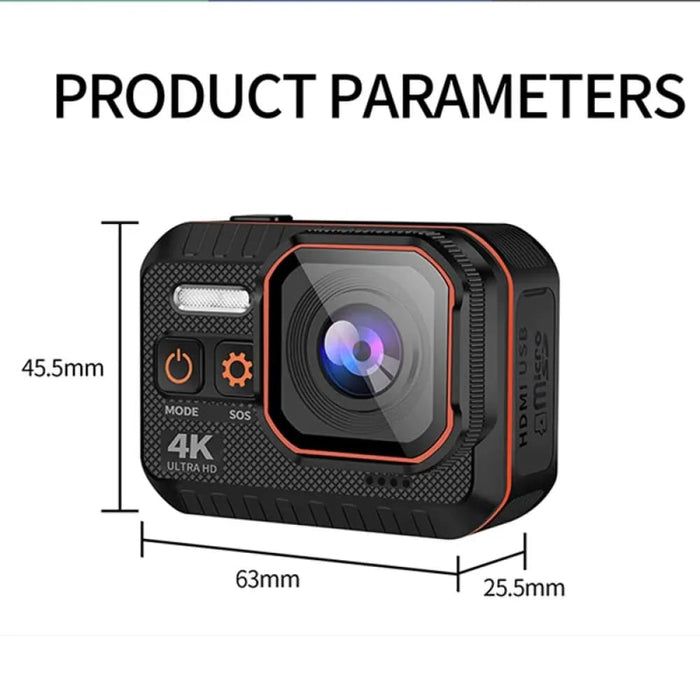 4k60fps Action Cam With Remote And Waterproof