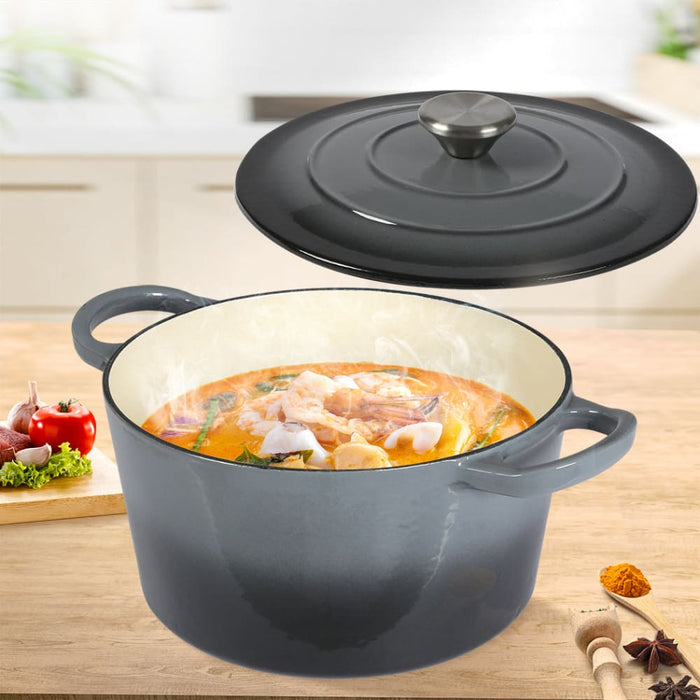Goslash Picks 4l Enamel Dutch Oven Pot In Black Colour