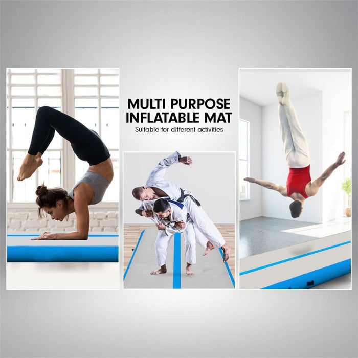 4m x 2m Air Track Gymnastics Mat Tumbling Exercise - Grey